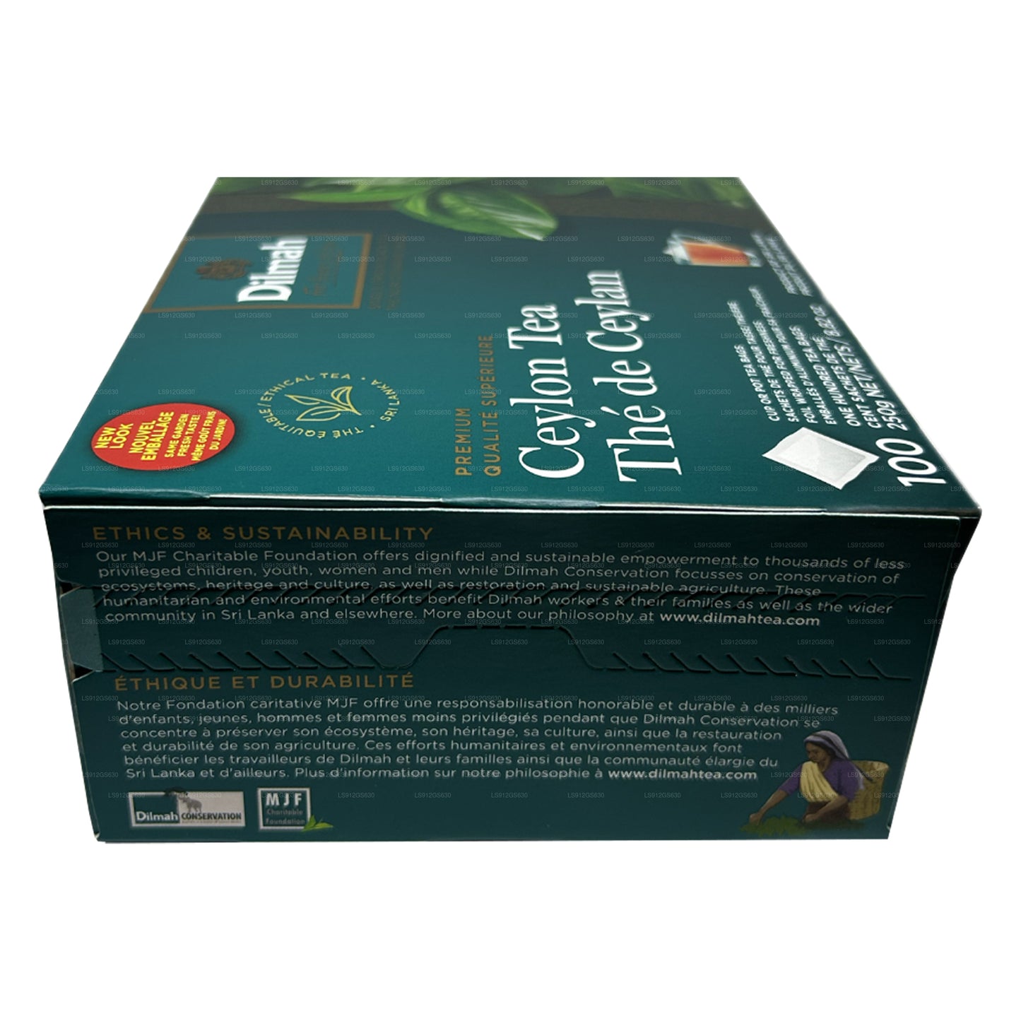 Té de Ceilán Dilmah Premium (250 g), 100 bolsitas de té sin etiquetas