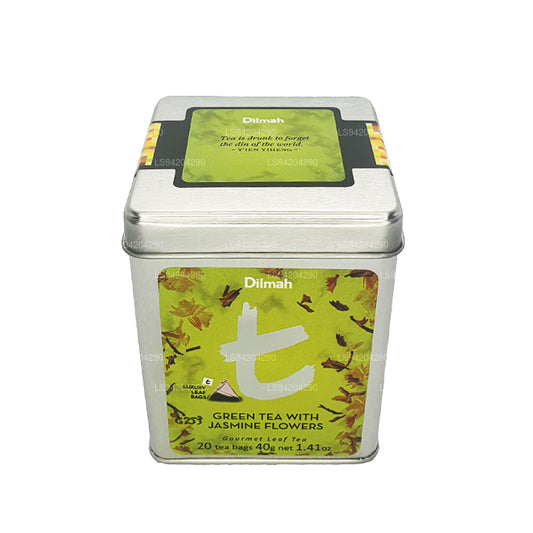 Té verde Dilmah serie T con flores de jazmín (40 g) 20 bolsitas de té