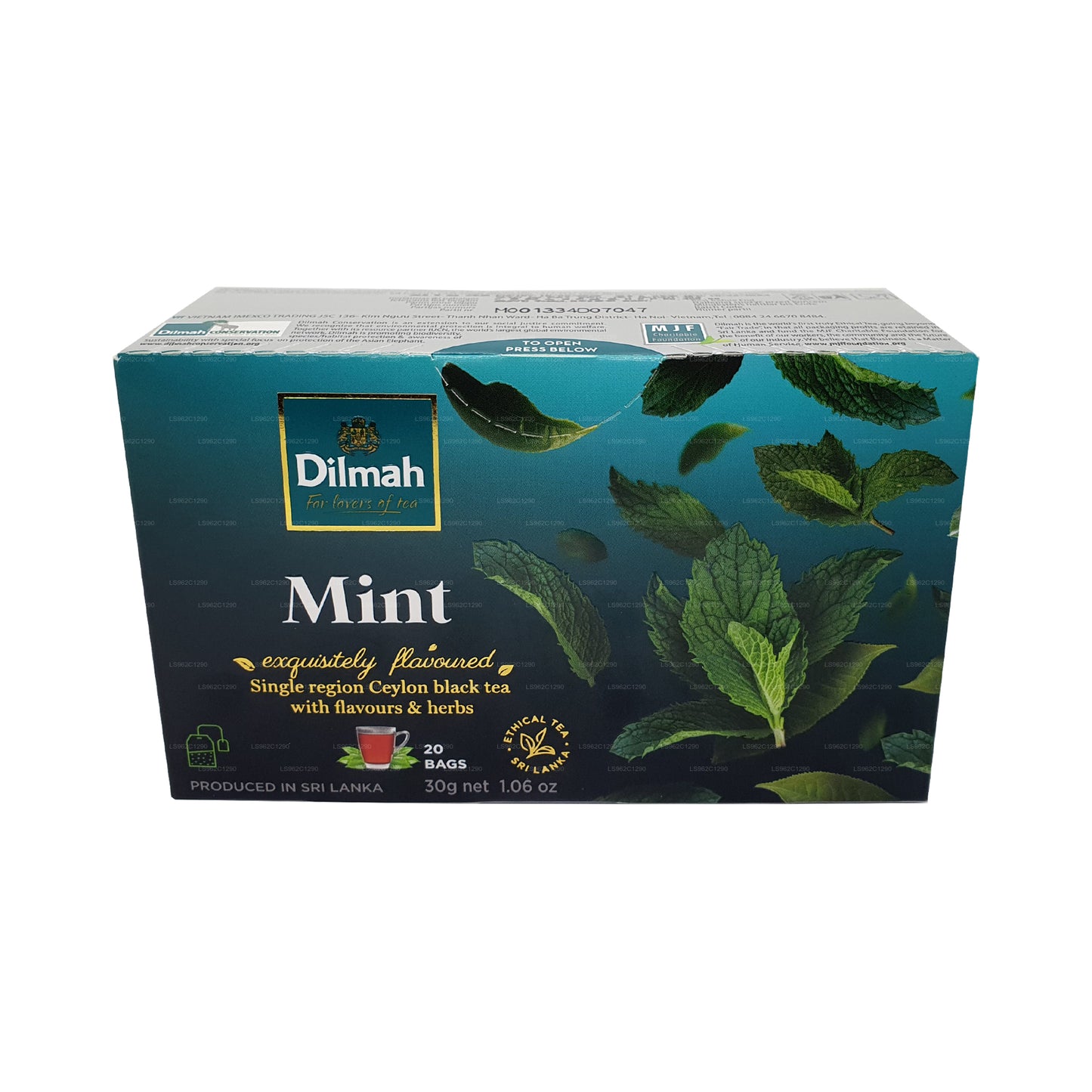 Té negro de Ceilán Dilmah con sabor a menta (30 g)