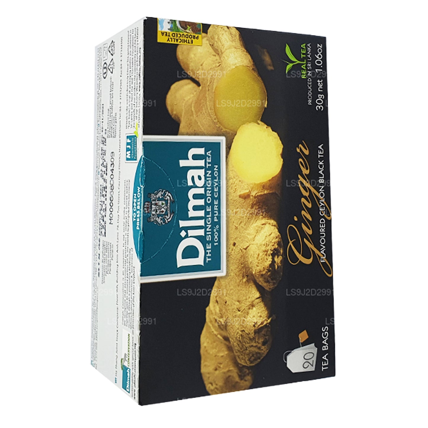 Té negro Dilmah con sabor a jengibre (30 g) 20 bolsitas de té