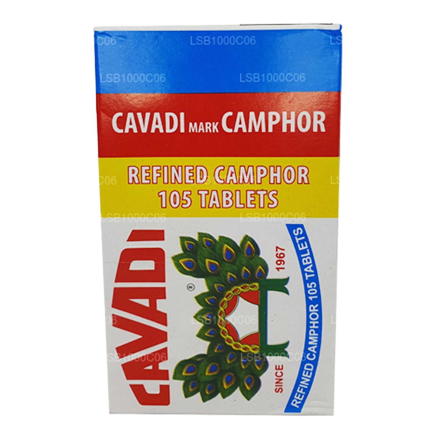 Alcanfor refinado Cavadi Mark 105 comprimidos