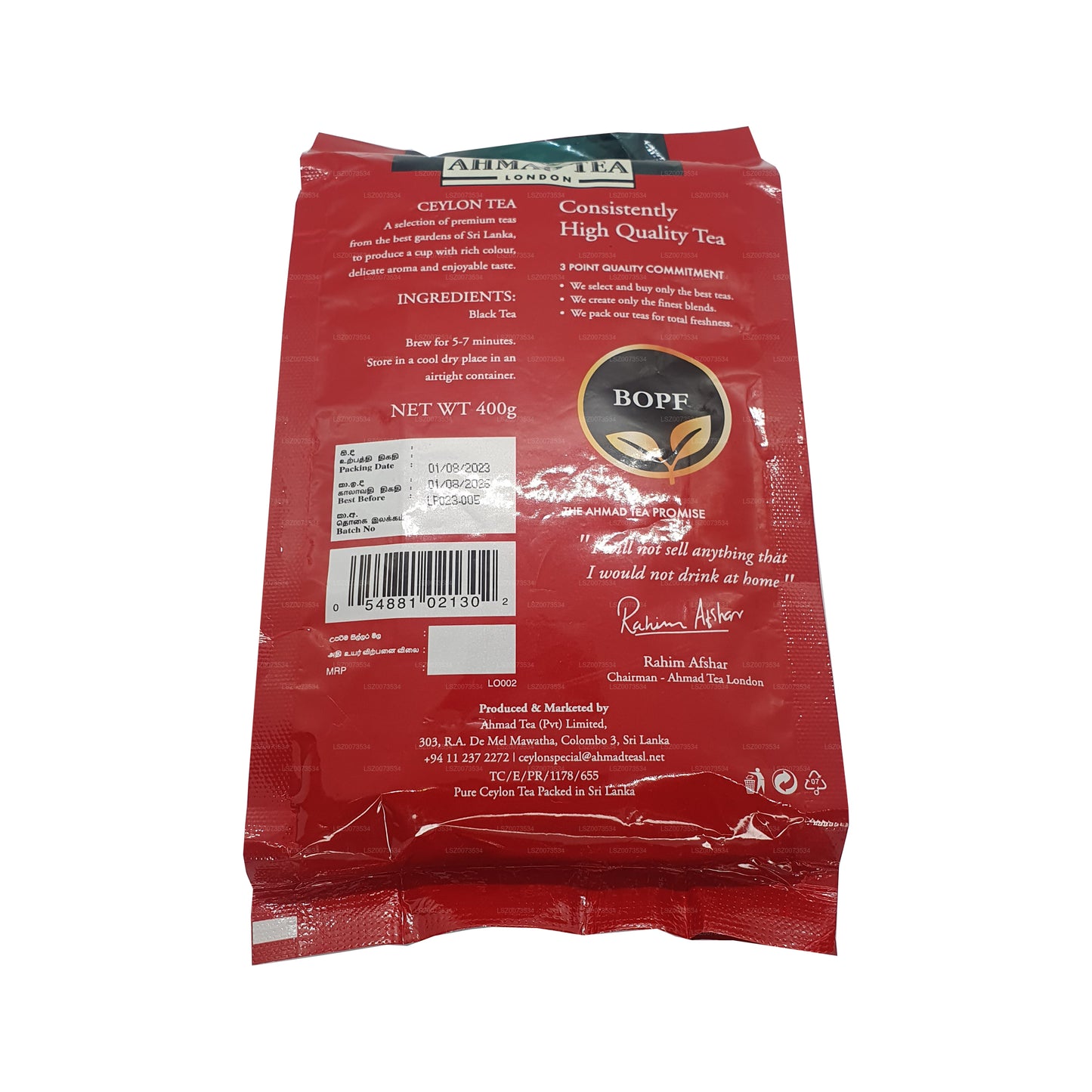 Té Ahmad Ceylon Premium BOPF (400 g)