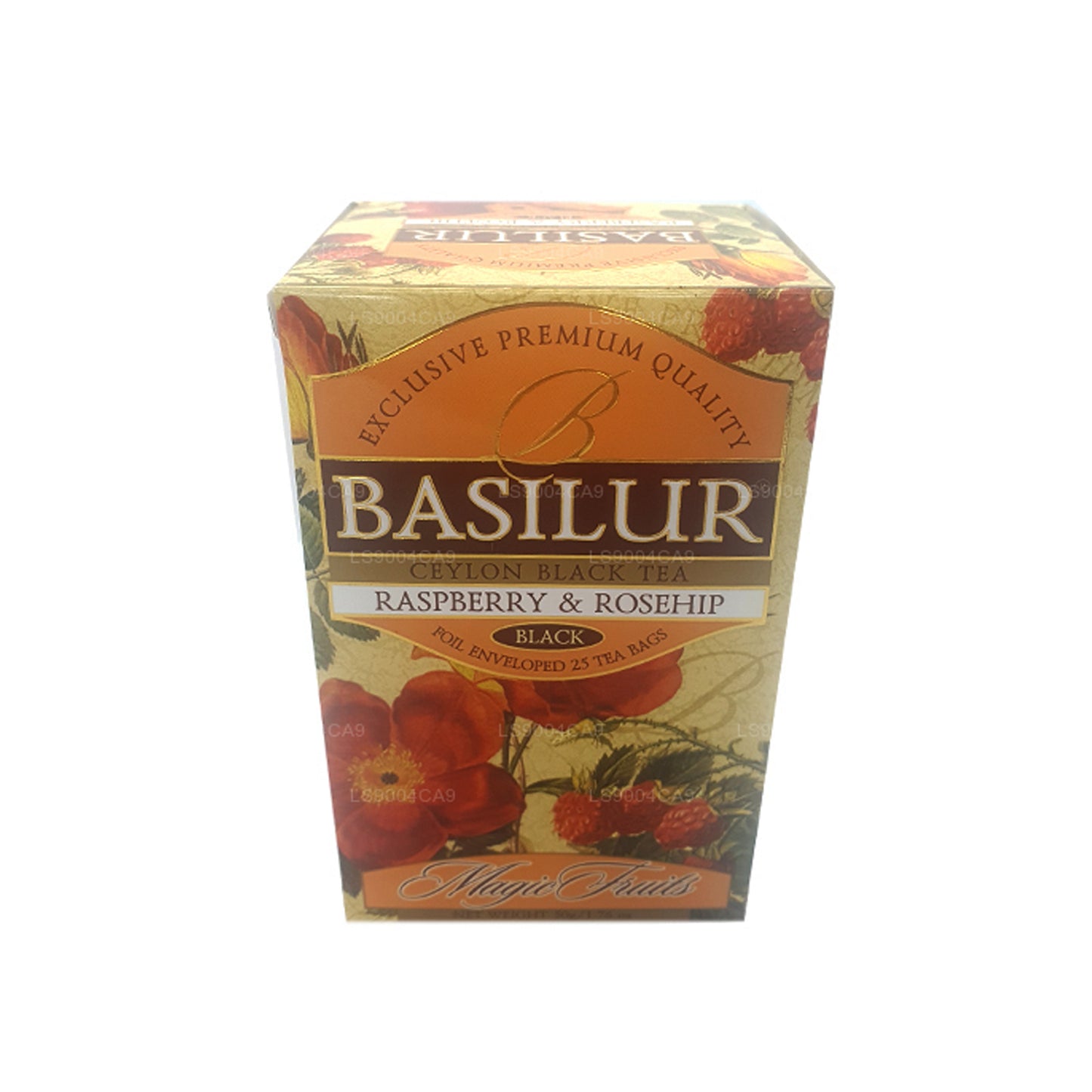 Basilur Magic Fruits, frambuesa y rosa mosqueta (50 g), 25 bolsitas de té