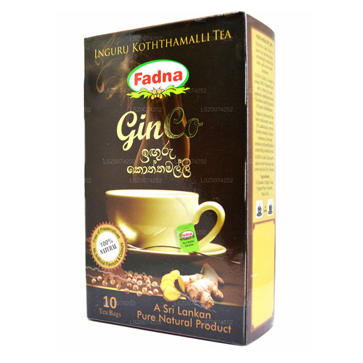 Té Fadna con sabor a jengibre y cilantro (20 g) 10 bolsitas de té