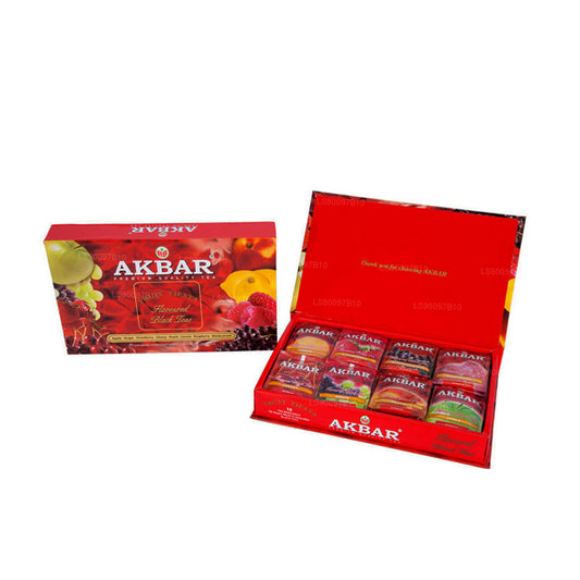 Caja de regalo Akbar Fruit Fiesta de té negro con sabor a 80 bolsitas de té (160 g)