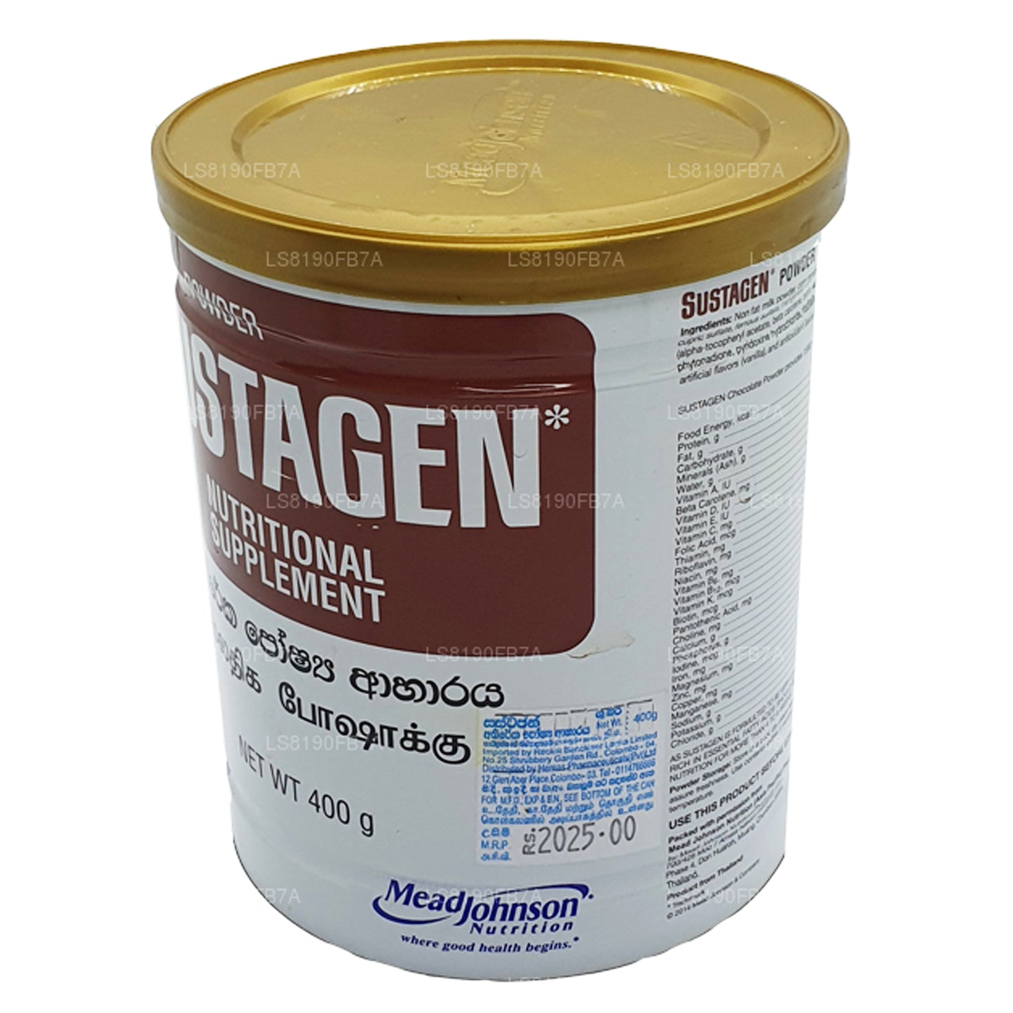 Suplemento nutricional de chocolate Sustagen (400 g)