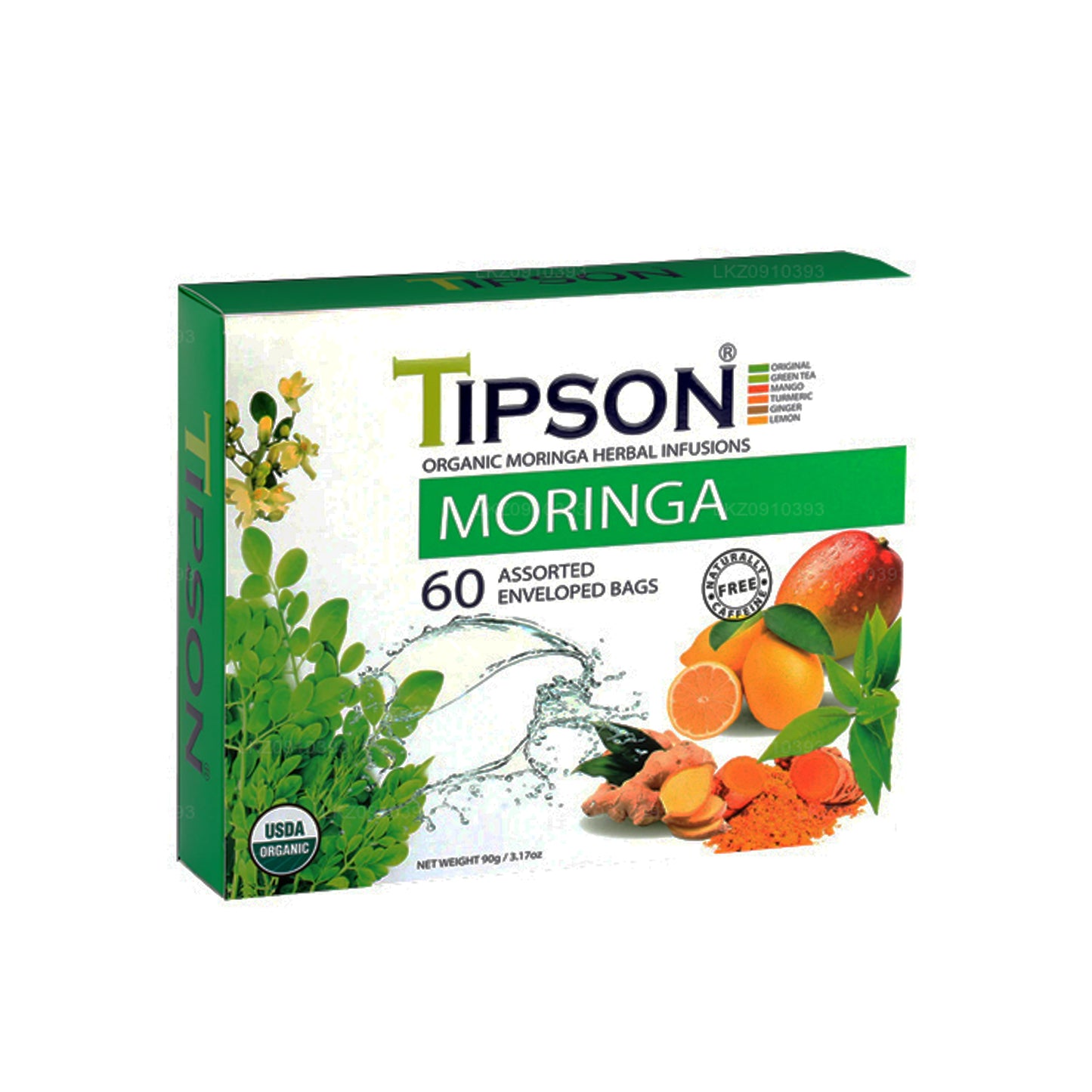 Moringa orgánica Tipson Tea, surtida (90 g)