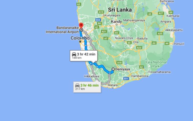 Deniyaya City to Colombo Airport (CMB) Private Transfer