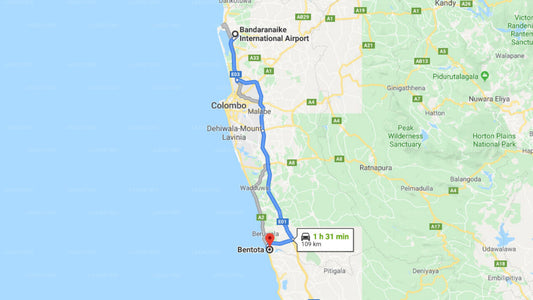 Transfer between Colombo Airport (CMB) and Club Bentota, Bentota