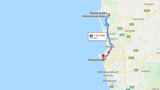 Transfer between Colombo Airport (CMB) and Pearl Grand Hotel, Kollupitiya