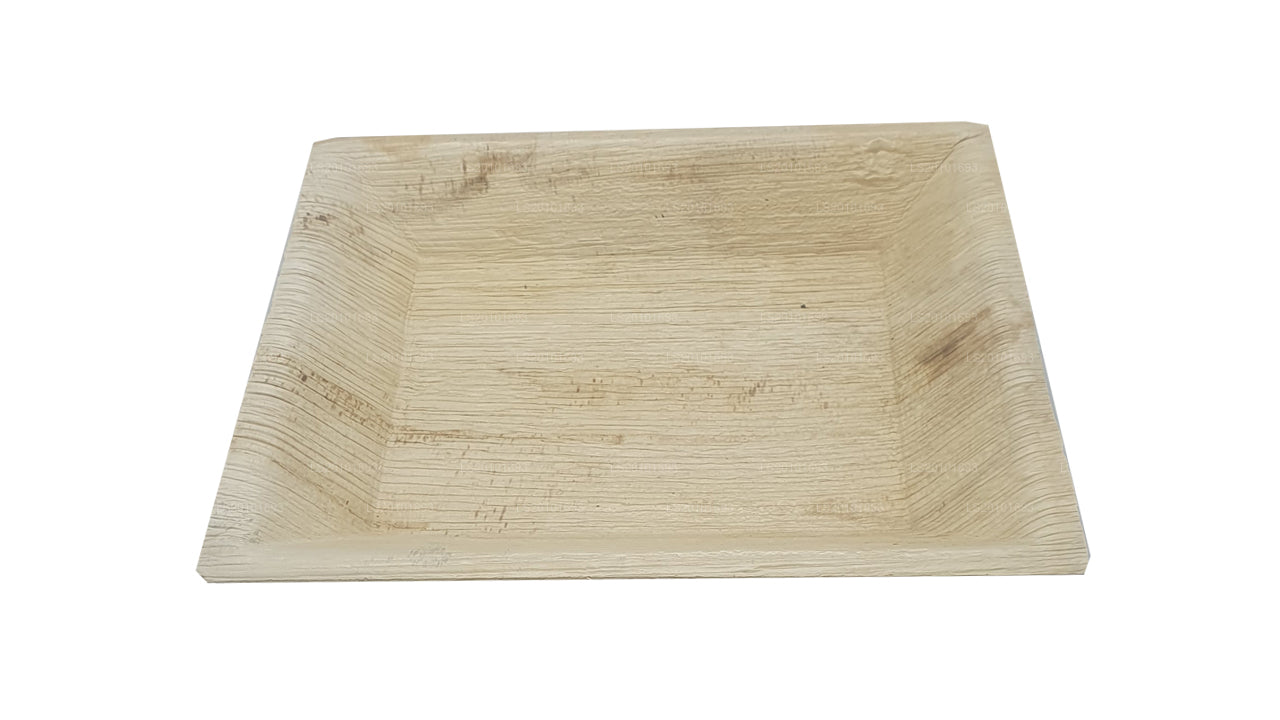 Platos de comida hechos a mano con hojas de areca de 20 cm x 20 cm (tipo cuadrado)