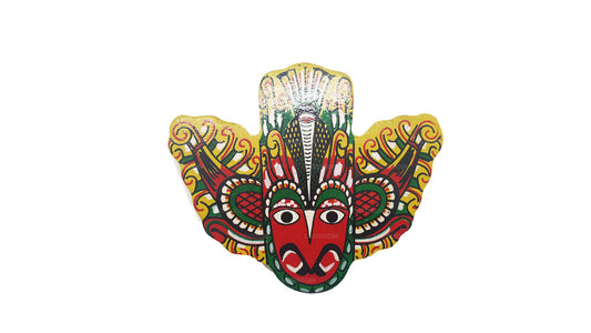 Imán para nevera con forma de máscara Gurulu Raksha de Sri Lanka