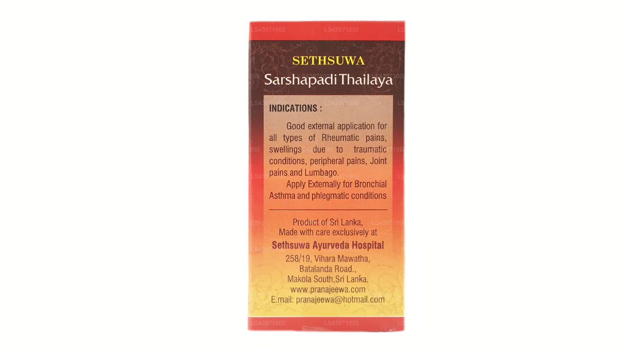 Aceite Sethsuwa Sarshapadi (60 ml)