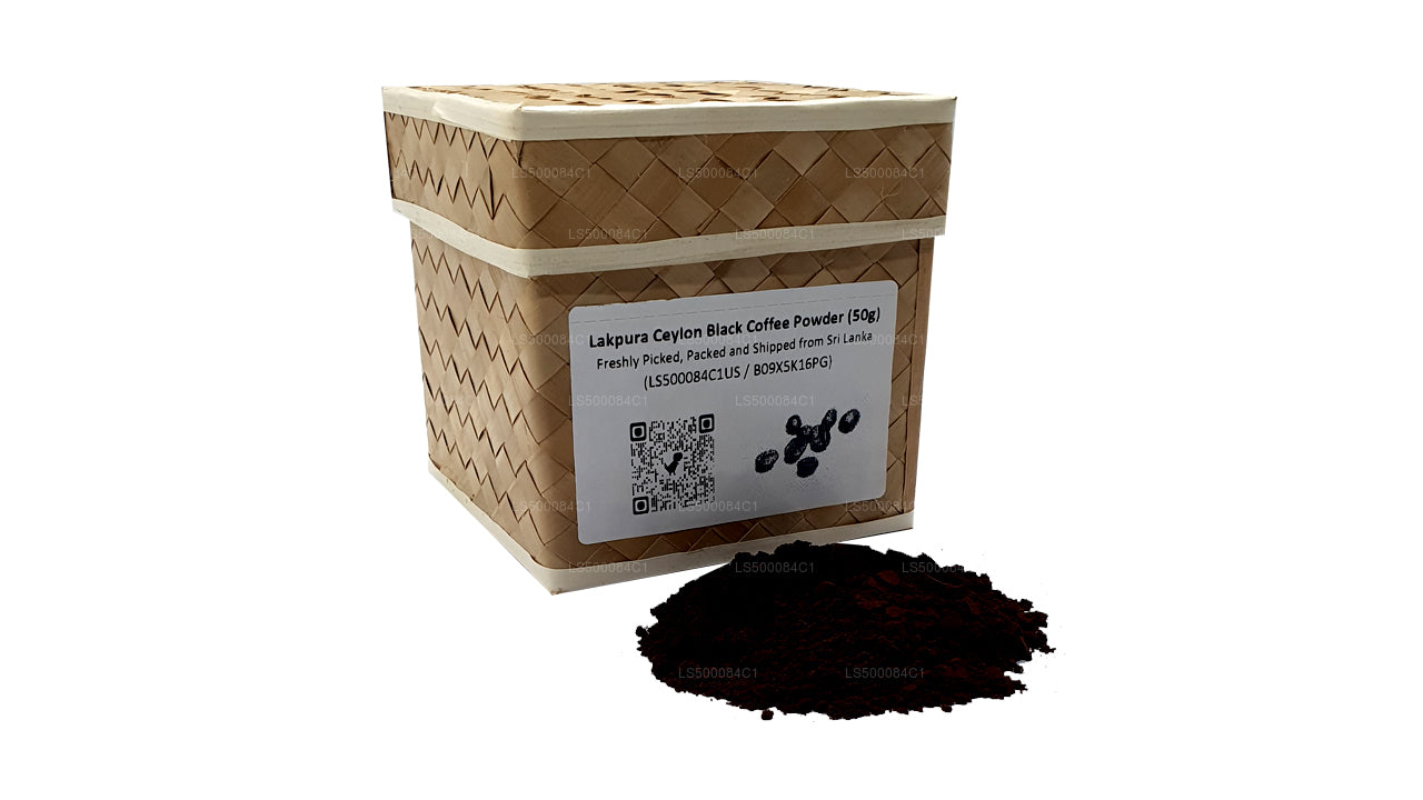 Café negro en polvo Lakpura de Ceilán (50 g)