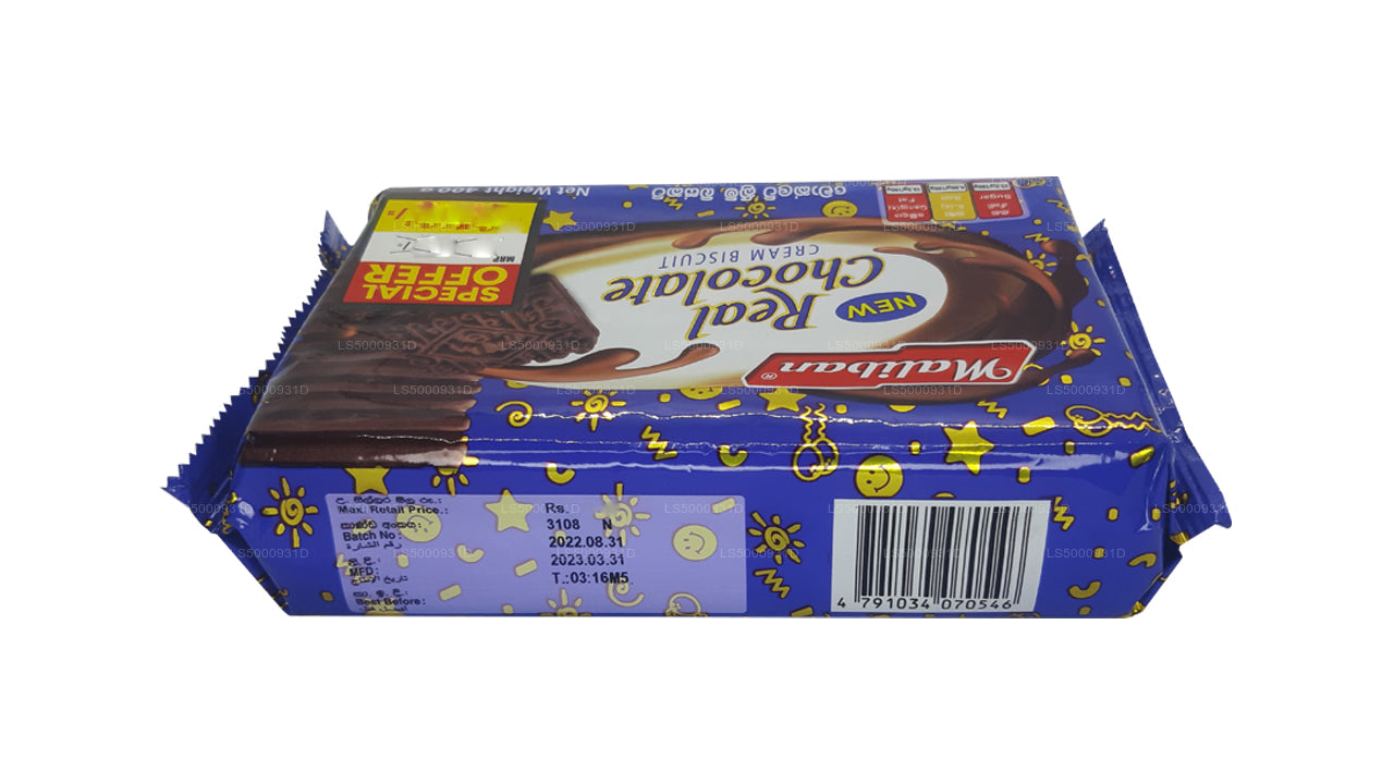 Galleta de crema de chocolate real Maliban (400 g)