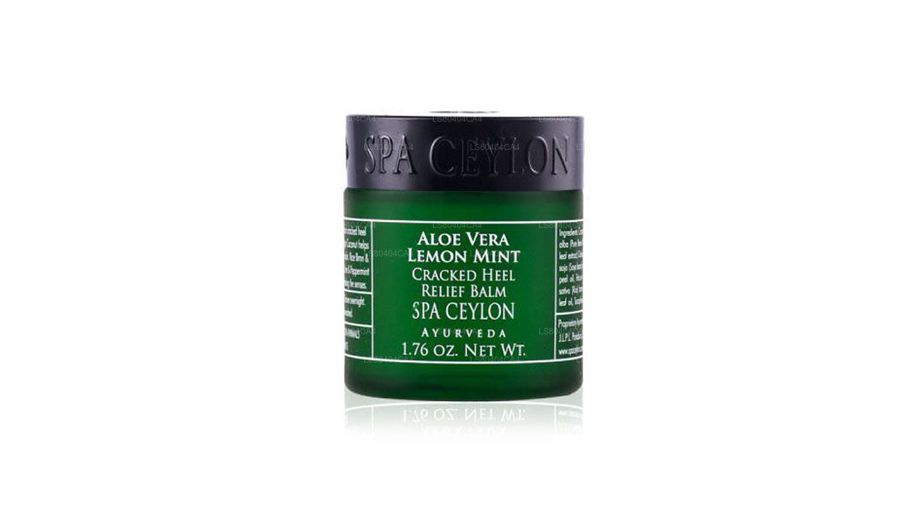 Bálsamo spa para talones agrietados con aloe vera, limón y menta de Ceilán (50 g)