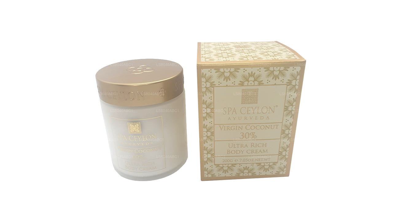 Crema corporal ultra rica de coco virgen al 30% de Spa Ceylon (200 g)