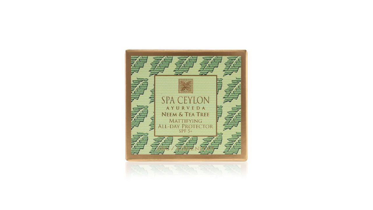 Protector matificante para todo el día con neem y árbol de té de Spa Ceylon (SPF 5+), 100 g