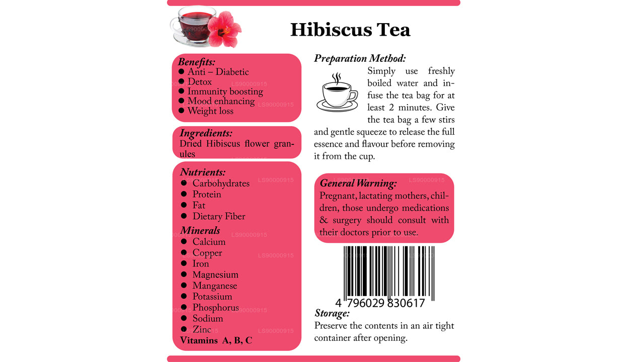 Té de flor de hibisco Lifetone (30 g)