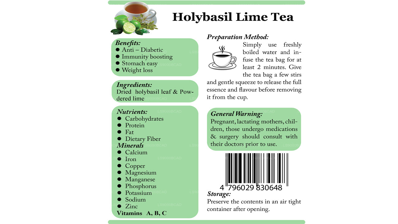 Té de lima Holy Basil de Lifetone (40 g)