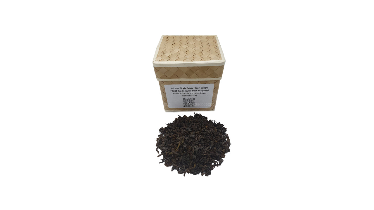 Té negro de Ceilán Lakpura Single Estate (Court Lodge) de grado PEKOE (100 g)