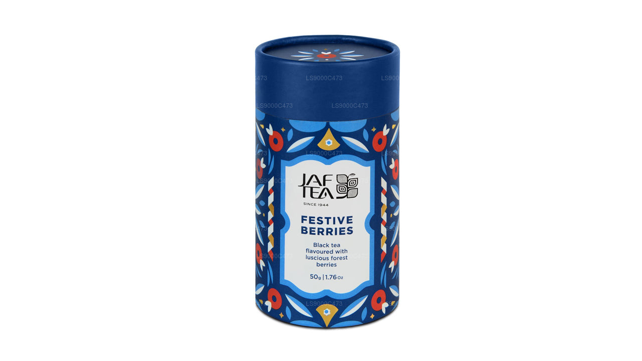 Jaf Tea Festive Berries, té negro con sabor a delicioso carrito de bayas del bosque (50 g)