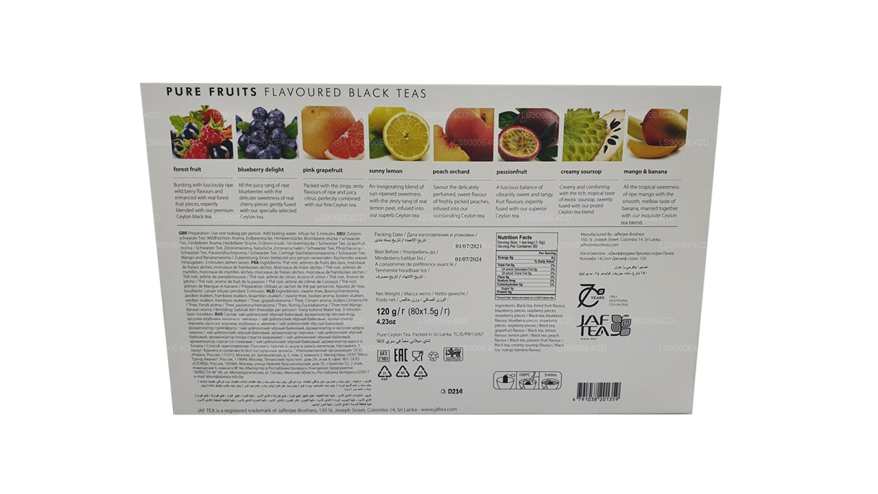 Colección Jaf Tea Pure Fruits (120 g) 80 bolsitas de té