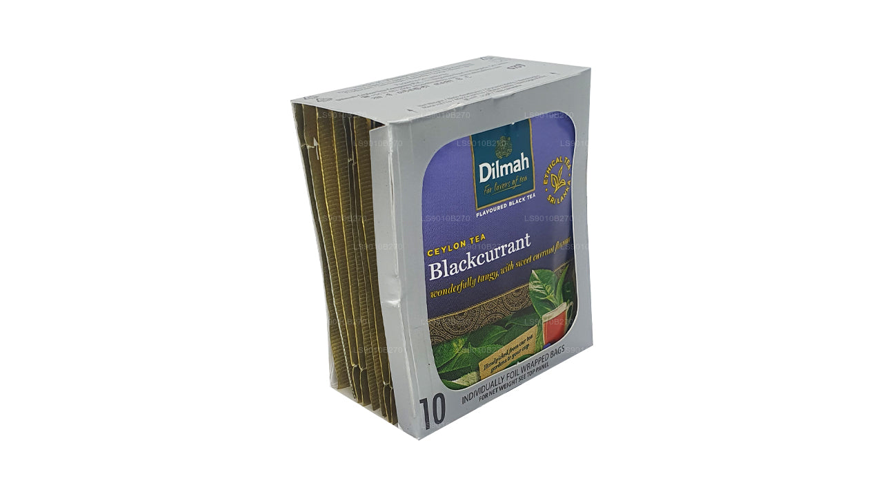 Té de grosella negra Dilmah (20 g), 10 bolsas de té envueltas individualmente