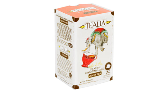 Tealia Ceylon Cinnamon Chai, bolsitas de té en forma de pirámide (40 g)