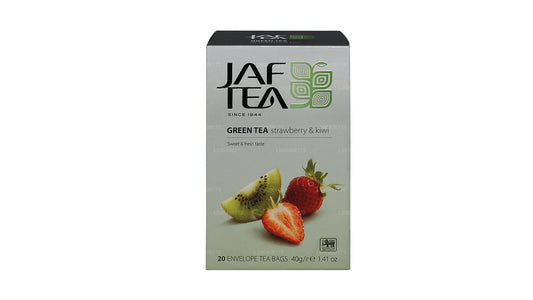 Jaf Tea Pure Green Collection Té verde de fresa y kiwi (40 g) 20 bolsitas de té