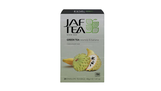 Jaf Tea Pure Green Collection Té verde guanábana y plátano (40 g) 20 bolsitas de té