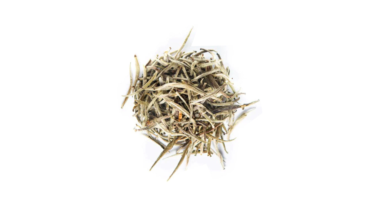 Tarro de té blanco Dilmah serie T VSRT de Ceilán con puntas plateadas (40 g), hojas sueltas