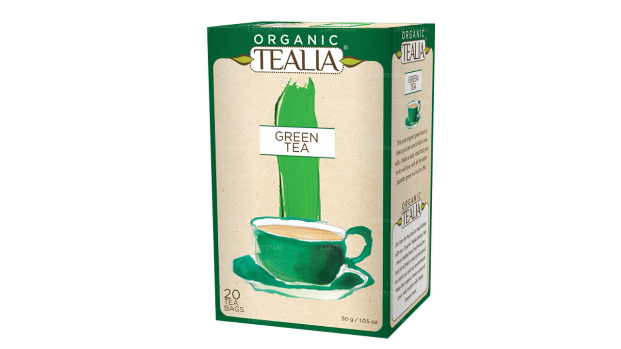 Tealia Organic Green Tea - 20 Envelope Tea Bags (30g)