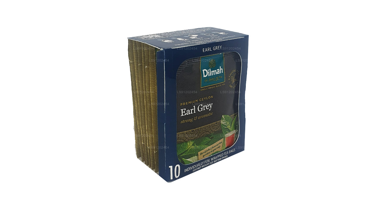 Té Dilmah Earl Grey (20 g), 10 bolsitas de té envueltas individualmente en papel de aluminio