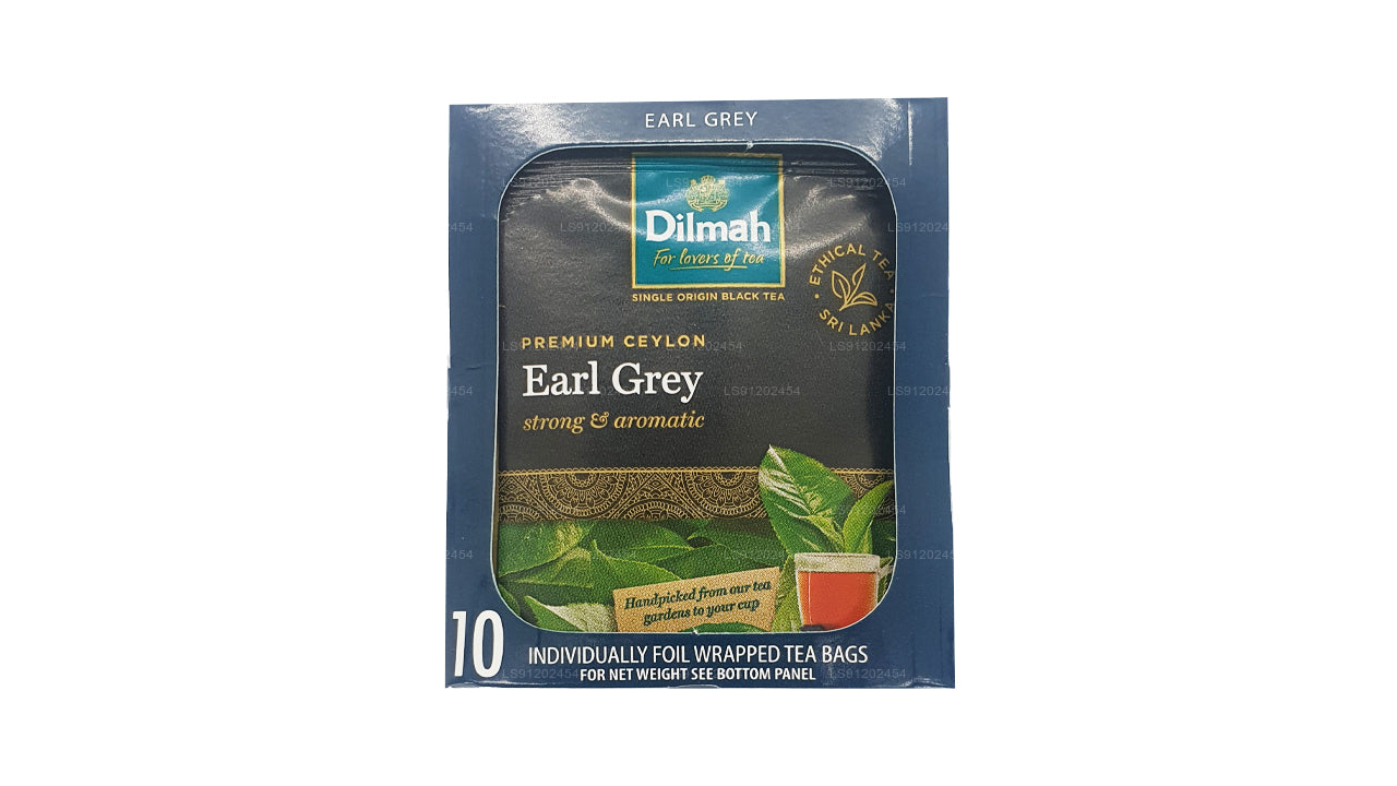 Té Dilmah Earl Grey (20 g), 10 bolsitas de té envueltas individualmente en papel de aluminio