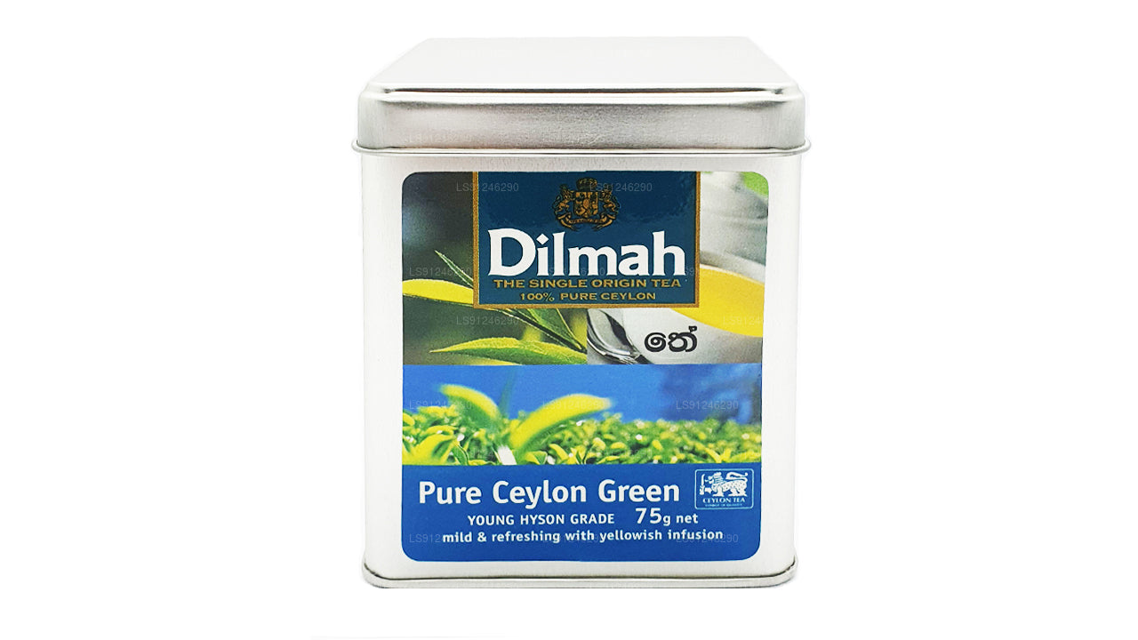 Té verde puro de Ceilán Dilmah (grado YOUNG HYSON), té de hojas sueltas (75 g)