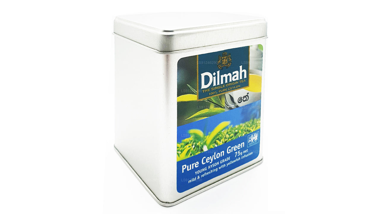 Té verde puro de Ceilán Dilmah (grado YOUNG HYSON), té de hojas sueltas (75 g)